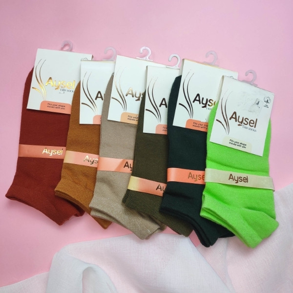 جوراب مچی ایسل بسته 3 عددی (در24رنگ متفاوت)